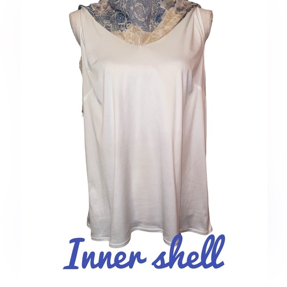 EST. 1946 Bohemian Lightweight Blouse Cream Cornflower Blue Size X Large - Picture 6 of 7